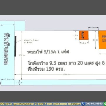 โกดังให้เช่าสาย 3 พุทธมณฑลสาย 3 ซอย 7 (HR14A) ขนาด 190 ตร.ม.